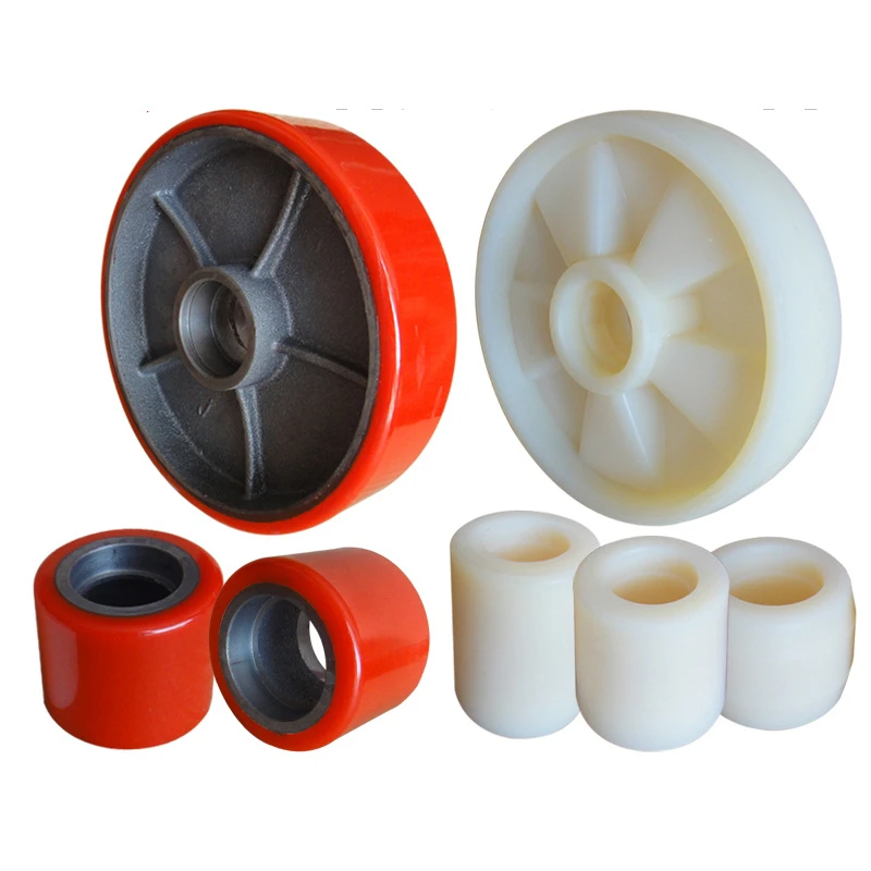 叉车配件轮子液压车轮子诺力手叉车脚轮180*50搬运车PU尼龙轮