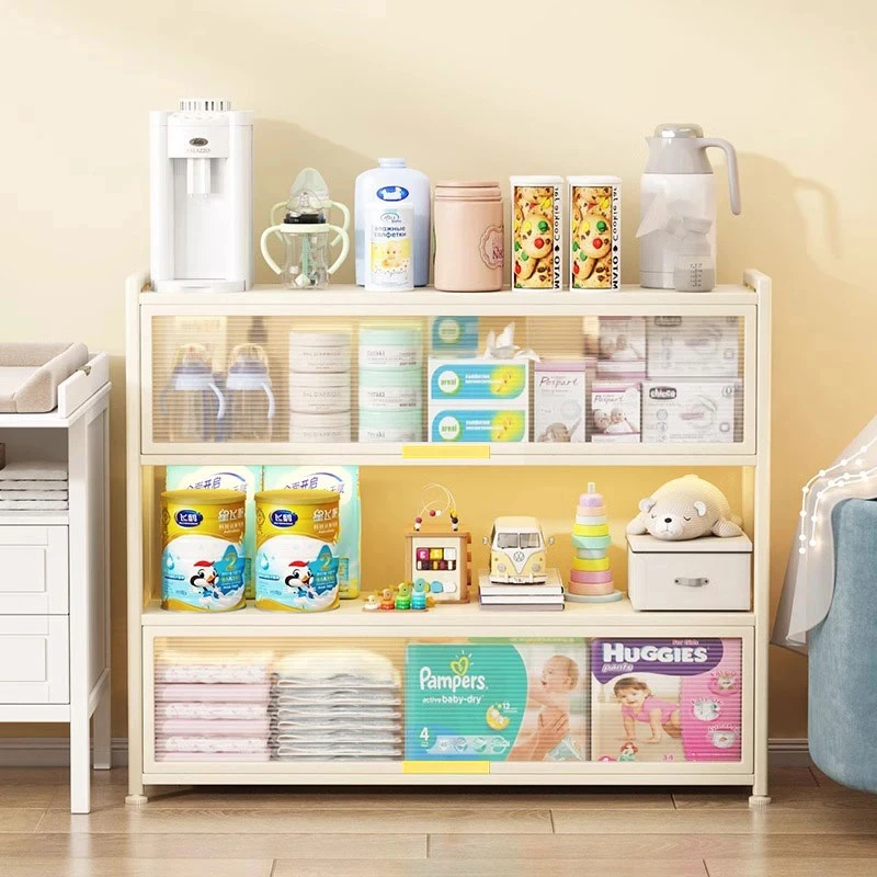婴儿喂养台收纳柜家用移动储物柜卧室床头宝宝用品落地多层置物架