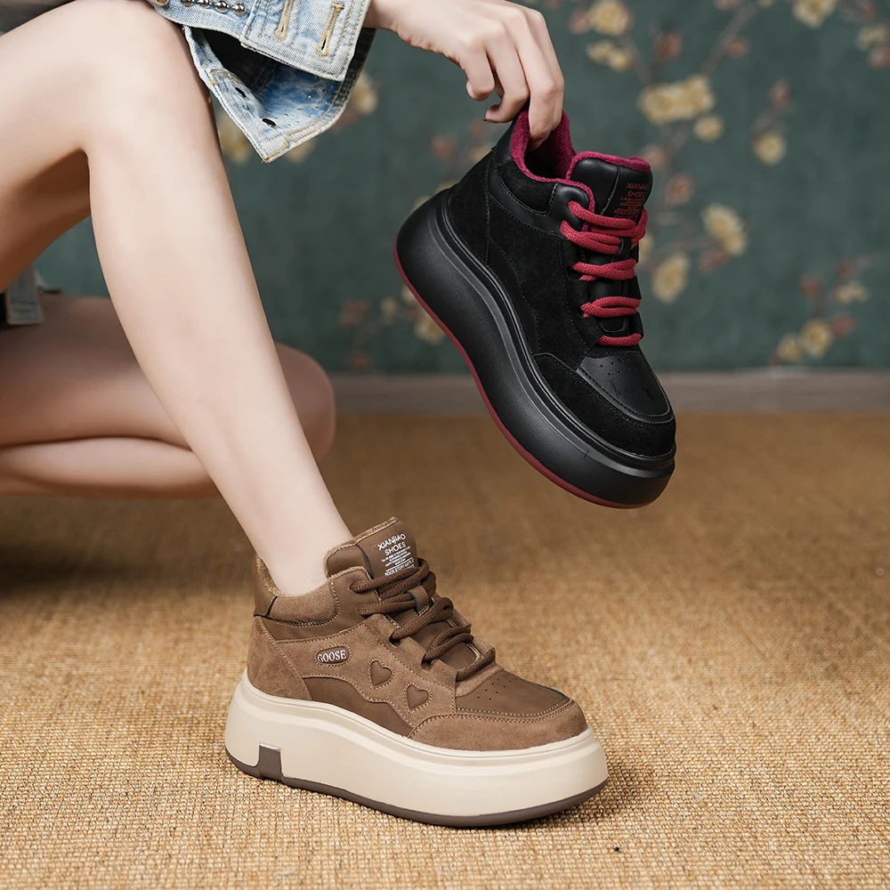 【X】高帮百搭复古鞋女款2024秋季软底新款网红休闲鞋板鞋23769