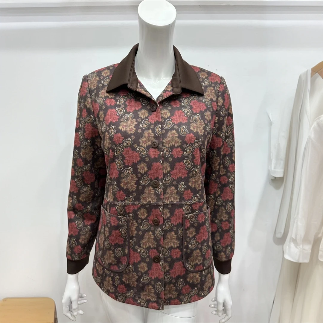 中年气质妈妈春装碎花外套2024新款中老年女装秋季短款休闲衣