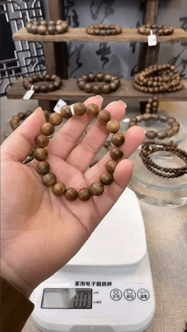 【闪购商品】沉香手串10mm单圈鼓珠海南金沙叶沉香手串