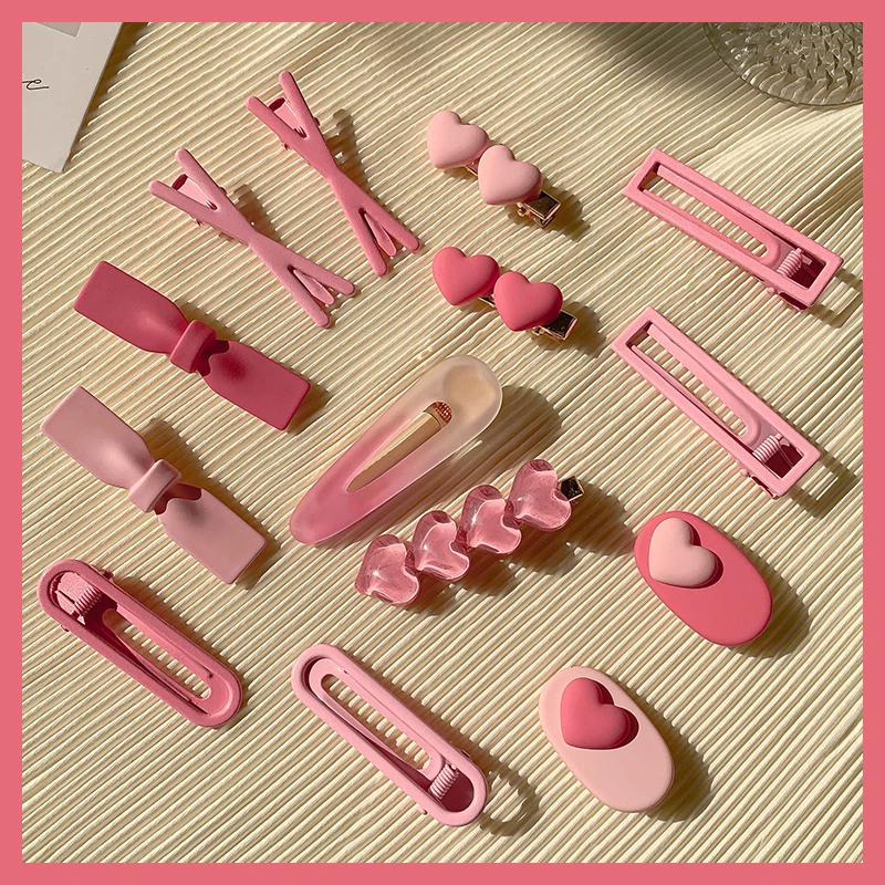 粉色多巴胺发可爱夹网红彩色ins少女心发卡鸭嘴夹子头饰头发夹