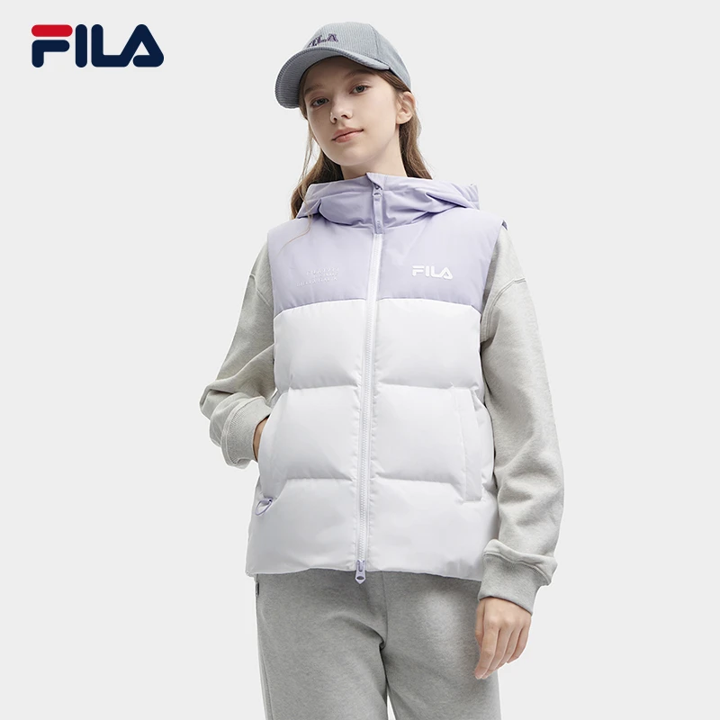 Fila/斐乐马甲时尚休闲连帽保暖冬季女款户羽绒背心F11W349911F