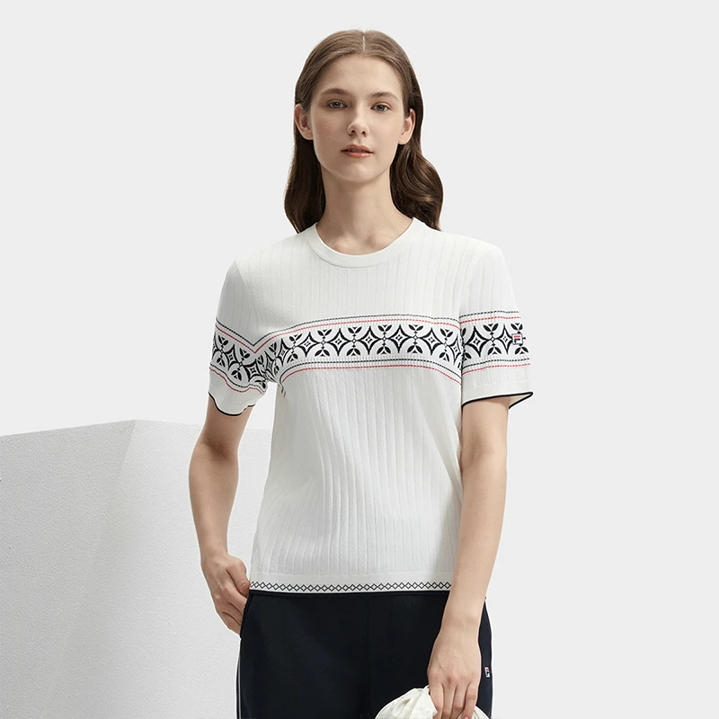 Fila/斐乐女款运动短袖【欧若风】舒适休闲百搭夏季时尚F11W431412F