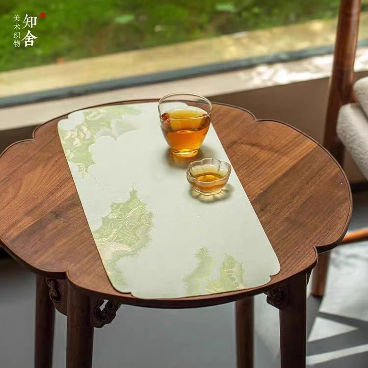 景德镇！景岚知舍云霞翠轩织锦茶席中茶几干泡席布垫子双面