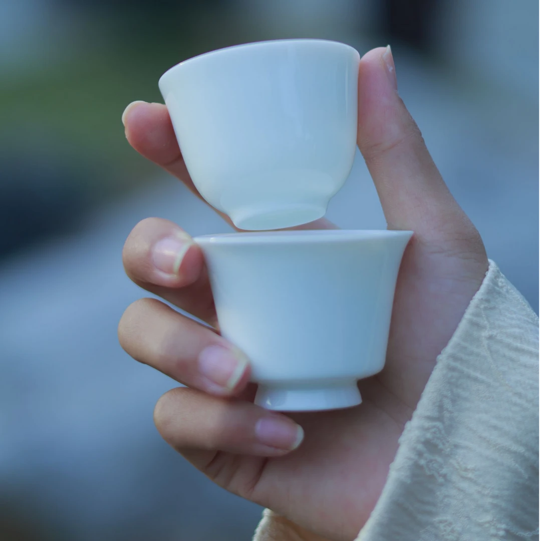 景德镇~景岚高温玉泥手工精修客人杯