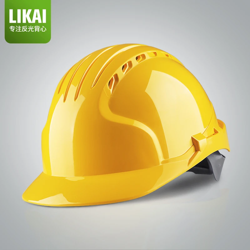 LIKAI建筑劳保ABS国标工人施工领导监理透气印字工地反光安全帽