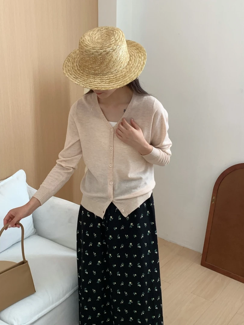 【果果妈】鸡心领开衫丨超细轻奢早秋亲肤纯羊毛百搭时尚针织毛衣