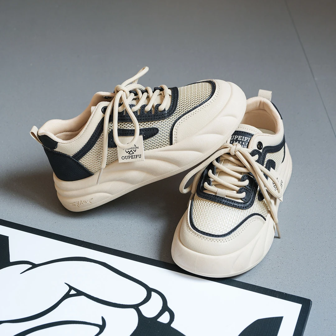 小白鞋女2024年新款秋季透气厚底百搭女鞋休闲时尚低帮板鞋ins潮