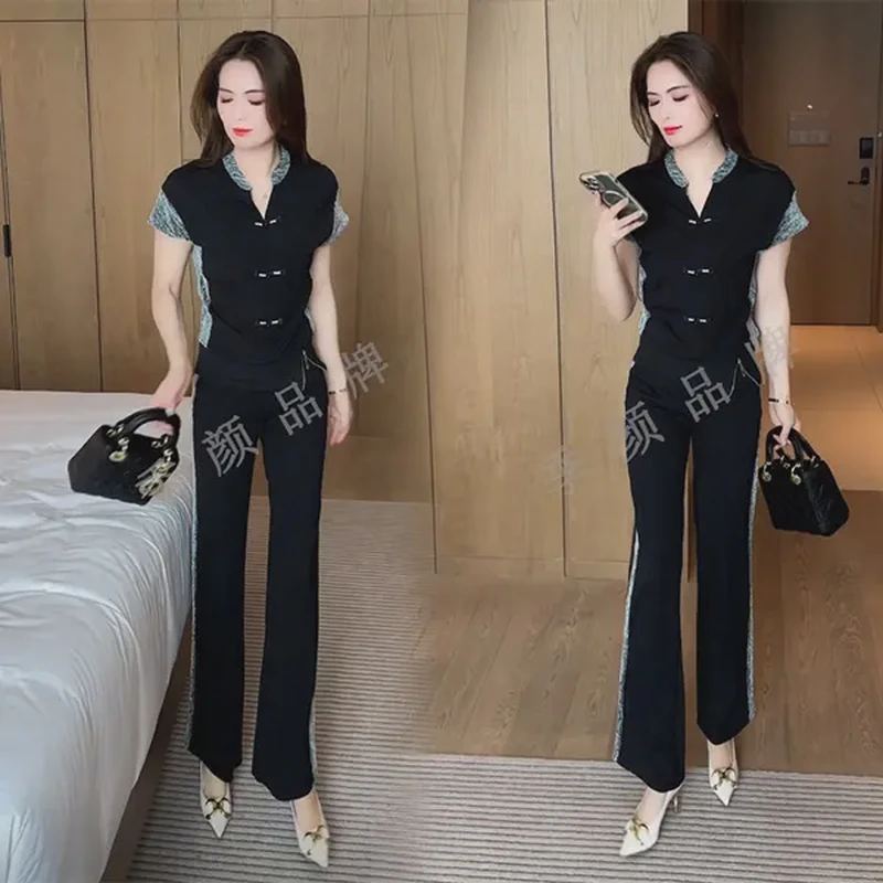 夏季新款新中式穿搭气质显瘦时尚洋气休闲时尚套装36