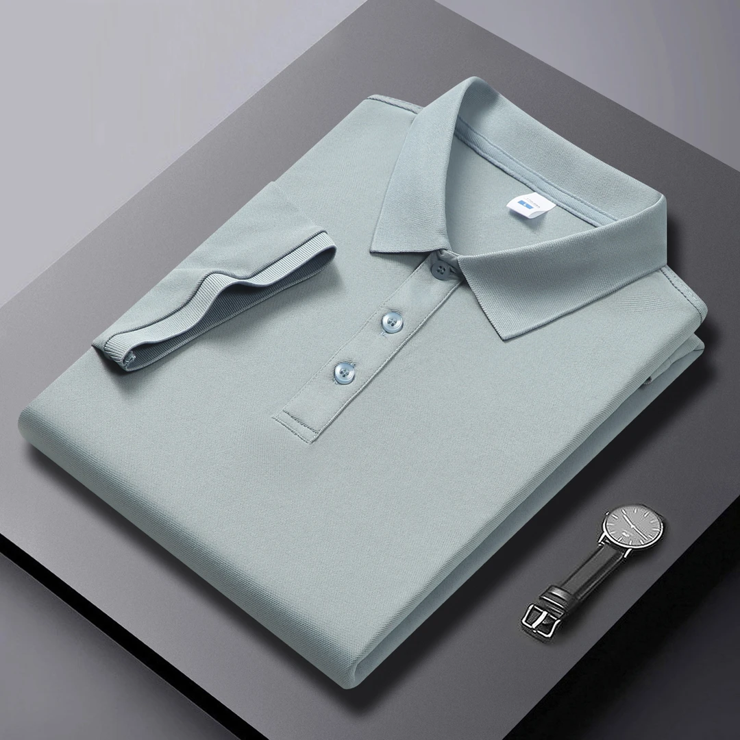 Polo衫男士t恤短袖夏季爆款休闲透气纯色翻领爸爸装