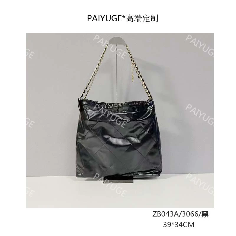 ZB043A/3066/黑 Paiyuge高端订制女士手提单肩包斜挎包 2023孤品