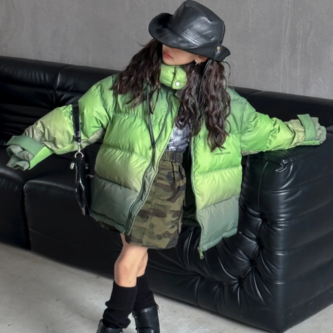 25年新款男女童百搭时尚儿童加厚中大童冬季保暖外套渐变色羽绒服