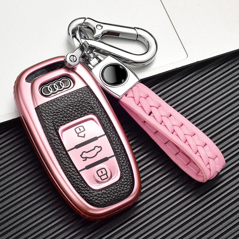 适用18款奥迪a4L a6l a8l a5 q5 a7钥匙全包汽车钥匙保护套扣壳女