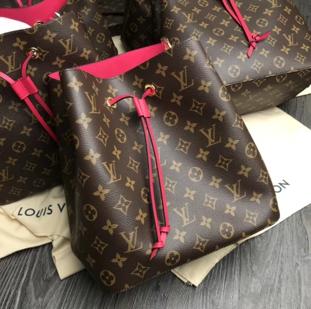 95新 LouisVuitton/路易威登 lv老花 NEONOE系列中号水桶包 木子