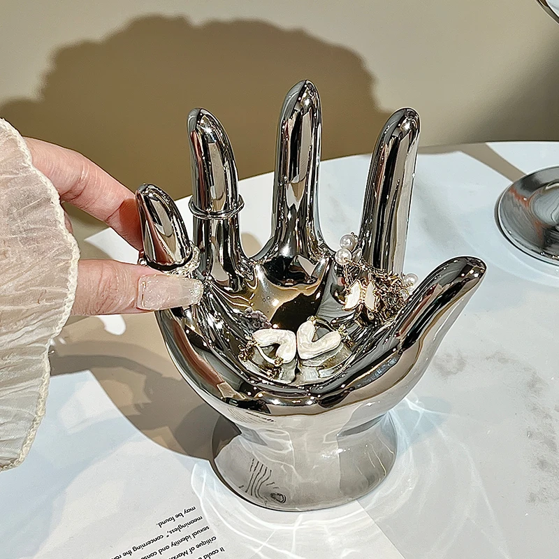 ins风首饰盒梳妆台装饰品耳环戒指手饰品首饰轻奢创意桌面收纳盒