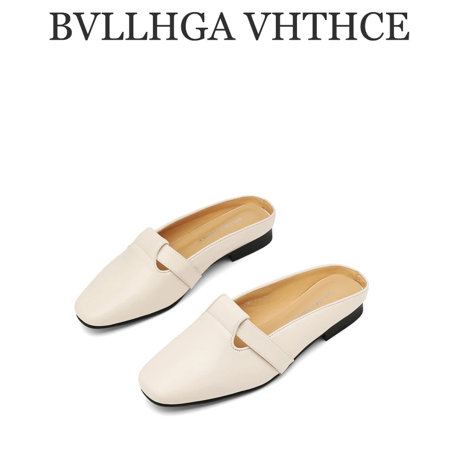 BV【芯片】 穆勒鞋轻奢高定秋季款胎牛皮凉鞋拖鞋时尚百搭低跟女002