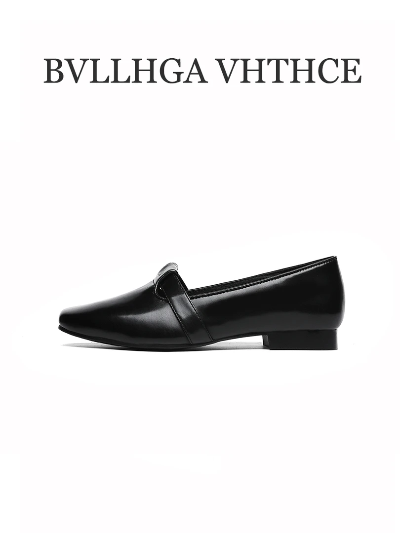 【芯片高版】2025春季新款胎牛单鞋时尚百搭低跟穆勒鞋女鞋 006