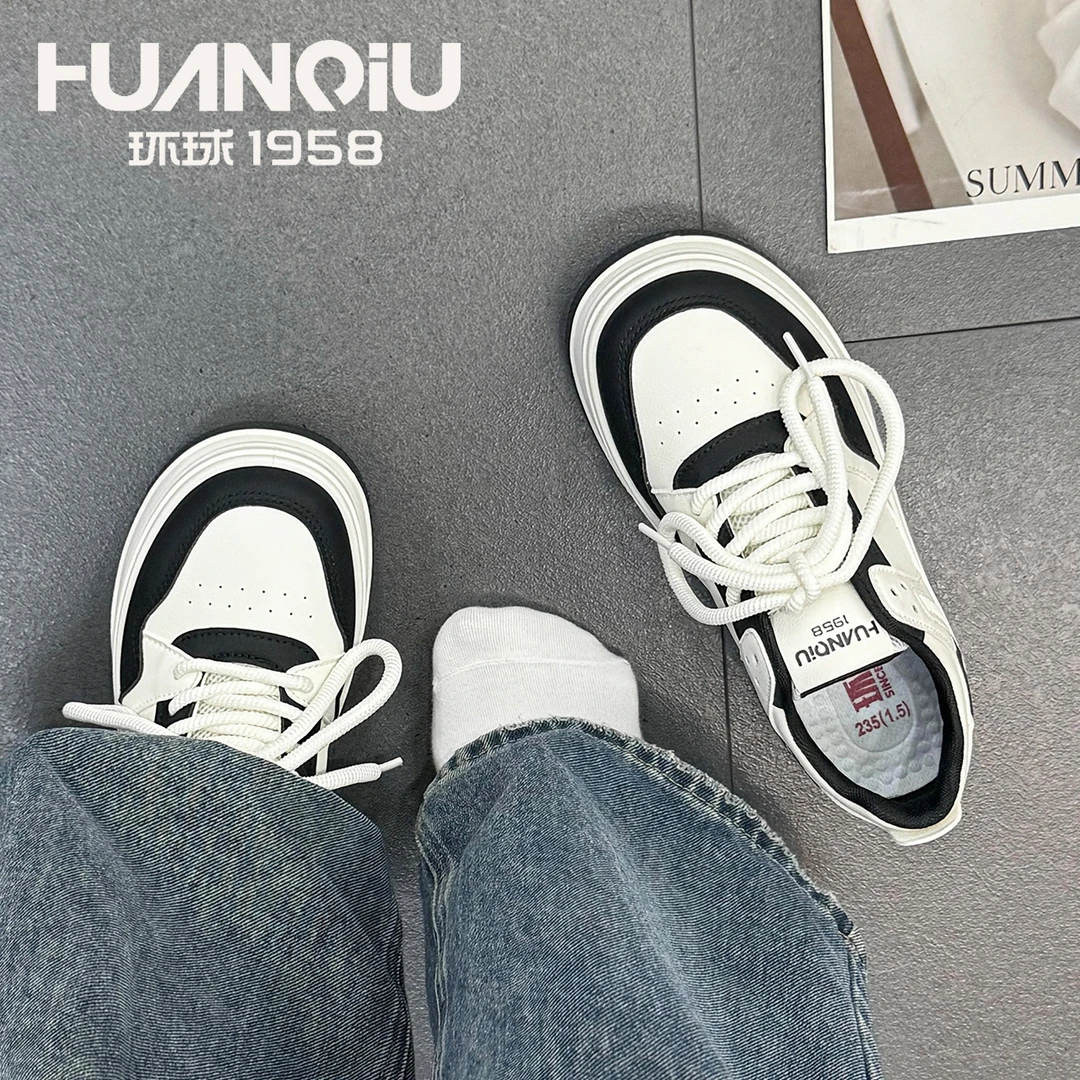 HUANQIU/环球新款秋冬运动旅游鞋爆款百搭厚底学生时尚休闲小白鞋