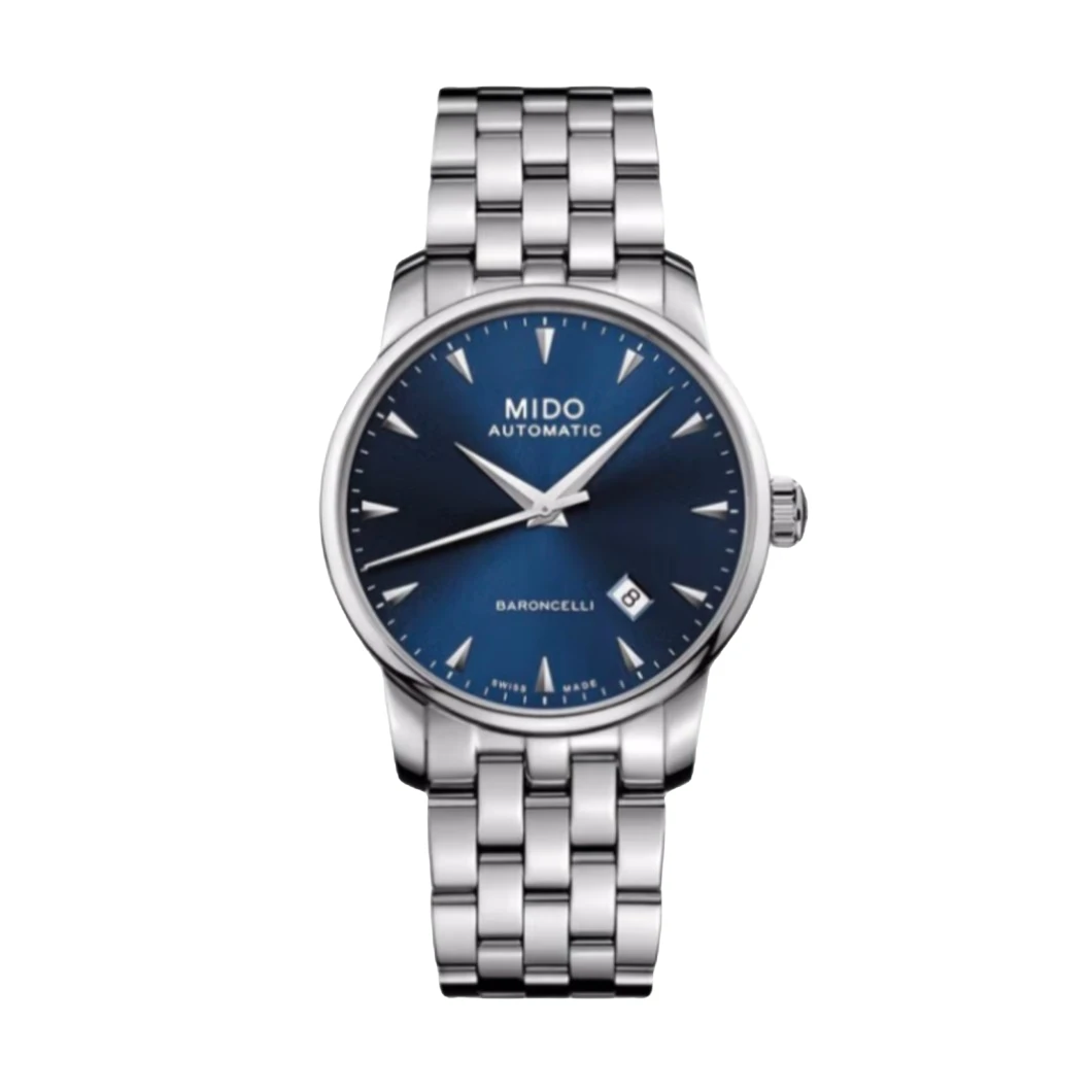 99新 Mido/美度 名汇/贝伦赛丽M8600/全套盒卡/表径38经典蓝色