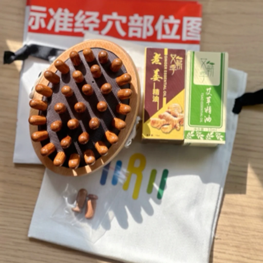 经络按摩刷全身通用实木气囊小腹揉腹刷家用便携手持肩颈刮腿减脂