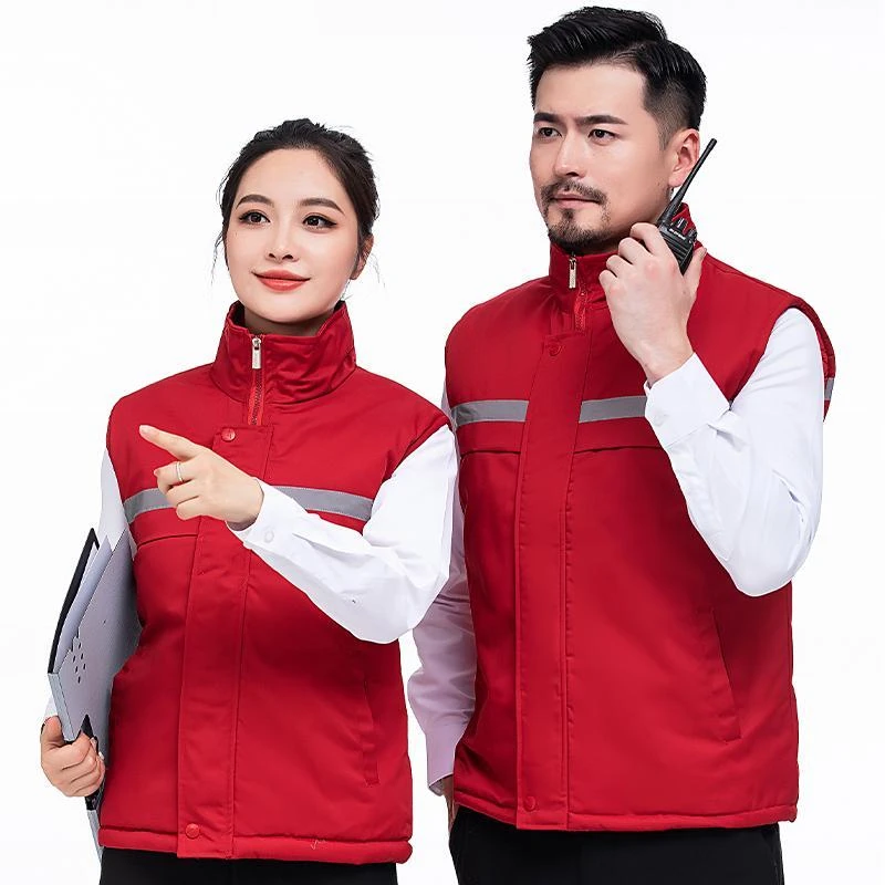 反光条马甲定制工作服船厂建筑施工加油站劳保服工装加绒加厚冬季