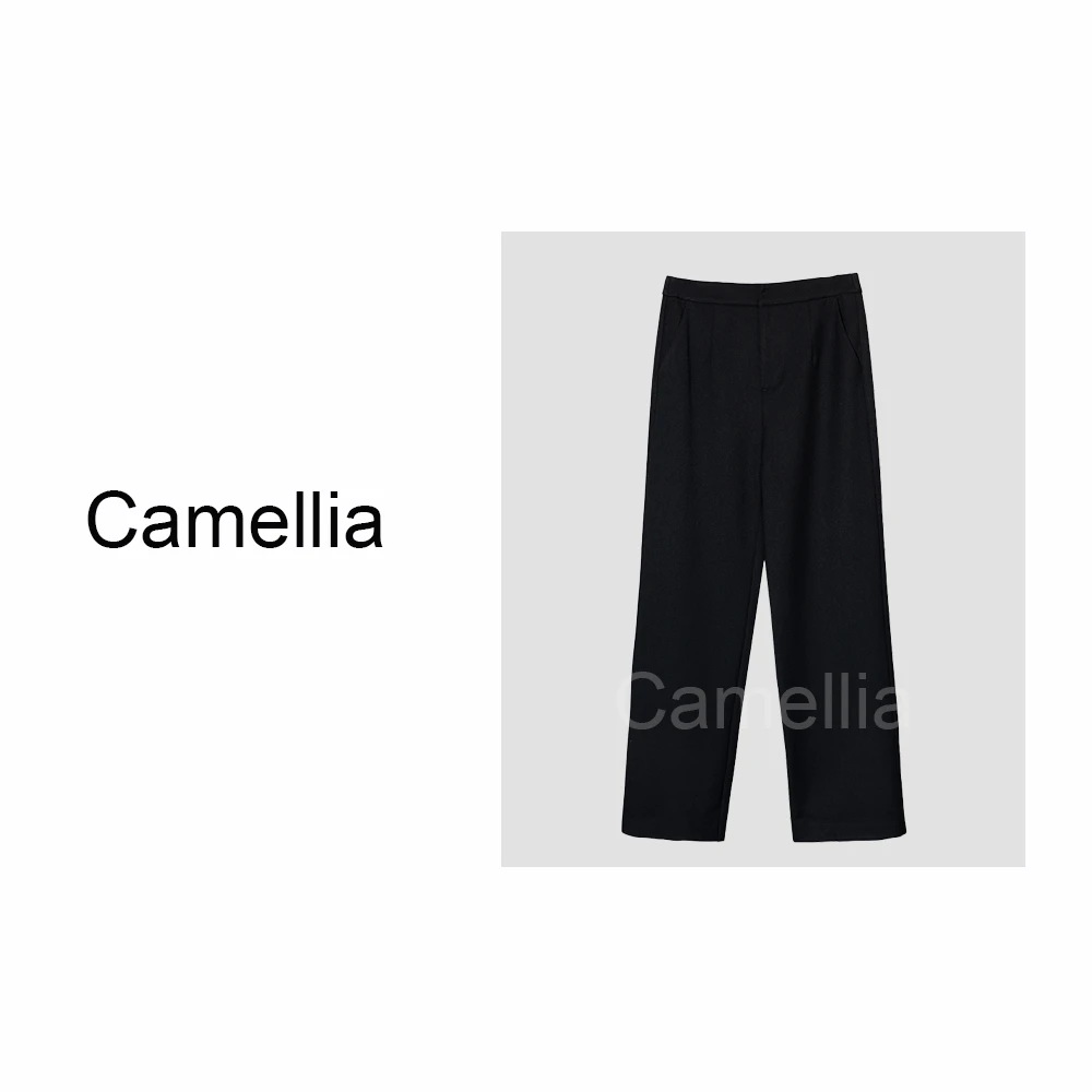 Camellia"神裤“秋冬设计师款舒适百搭气质直筒休闲裤5154