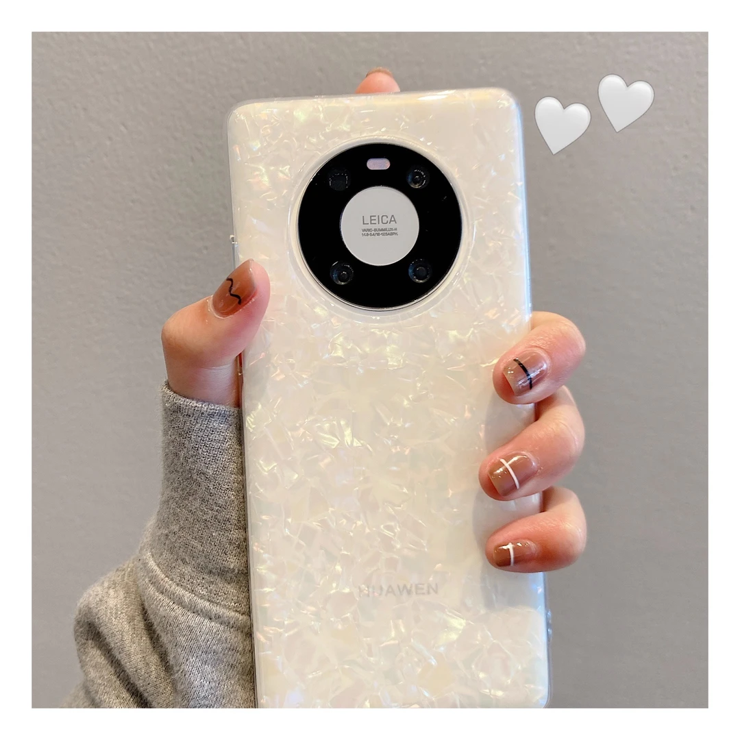 梦幻ins风彩色贝壳纹华为P60/mate50/mate40pro/30手机壳P50pro套