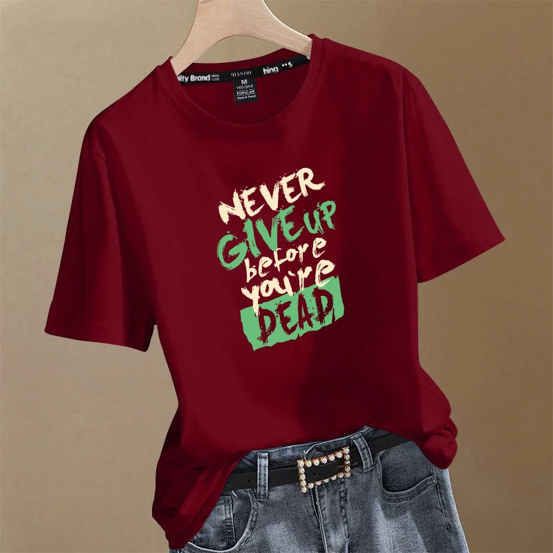 纯棉t恤百搭夏季学生宽松韩版圆领印花大码显瘦时尚半袖打底衫女