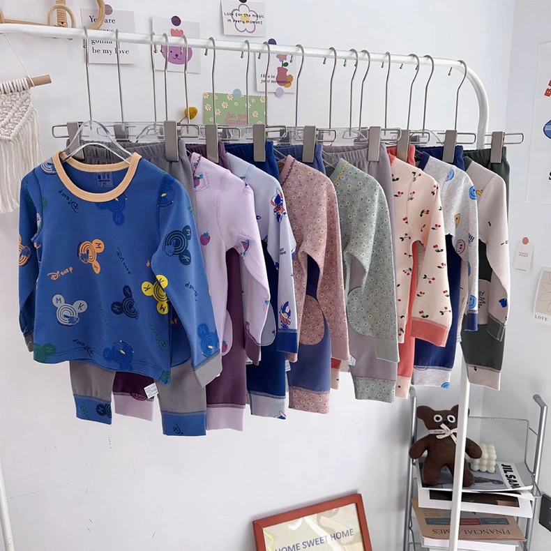 H儿童印花圆领秋冬秋衣裤儿童春秋长袖打底卡通秋季幼儿小童