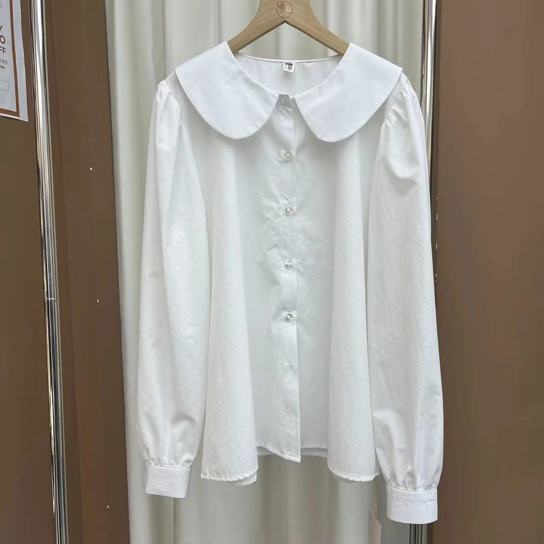 娃娃领长袖衬衫#1407