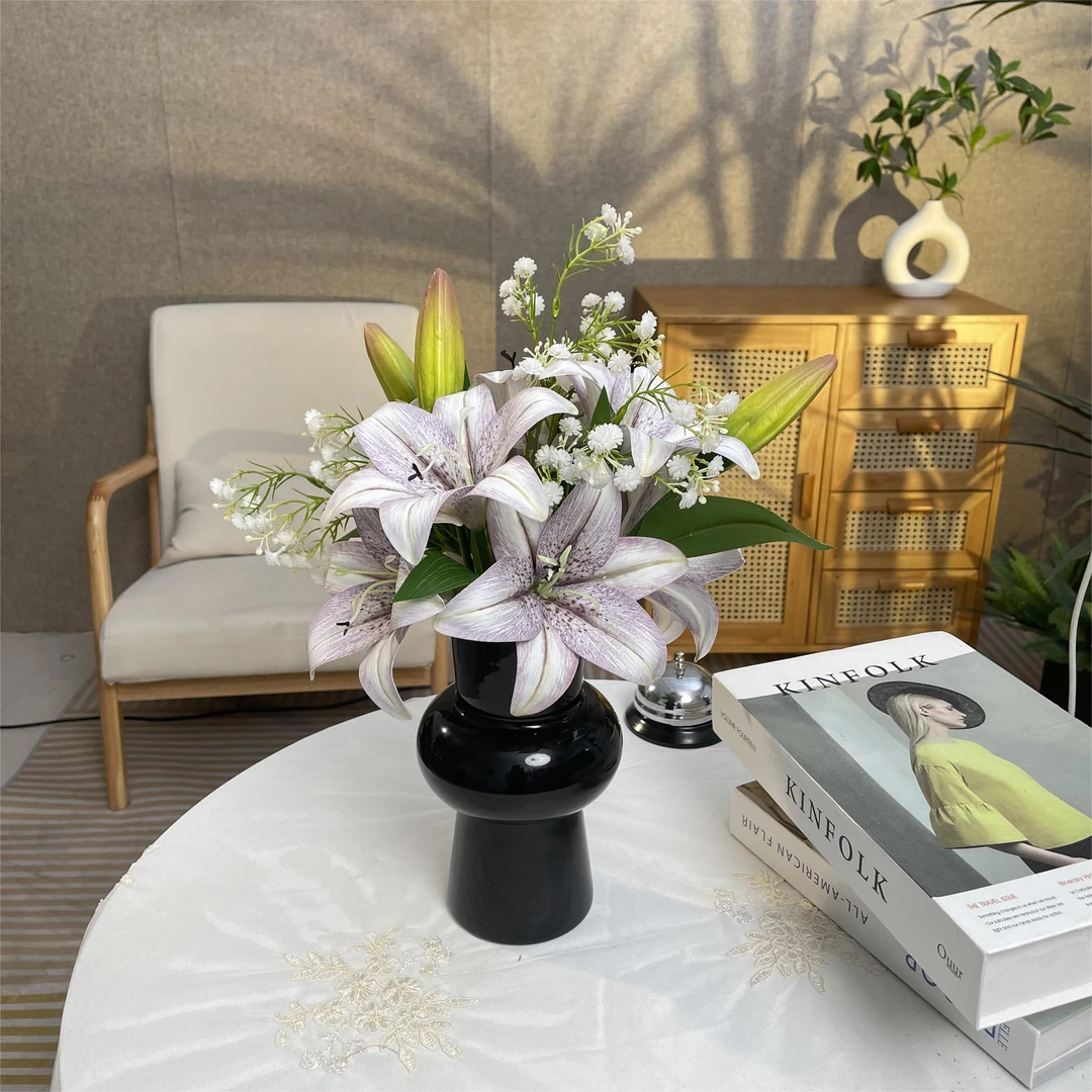 【花草巡礼】高级仿真胶片香水百合家居轻奢欧式ins风摆件装饰品