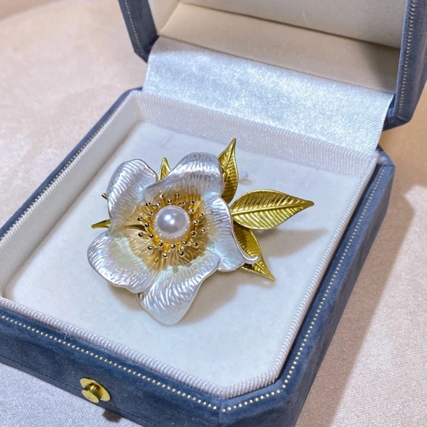 合金胸针 【粉水仙】秋冬新款时尚百搭简约精致优雅轻奢胸花4019