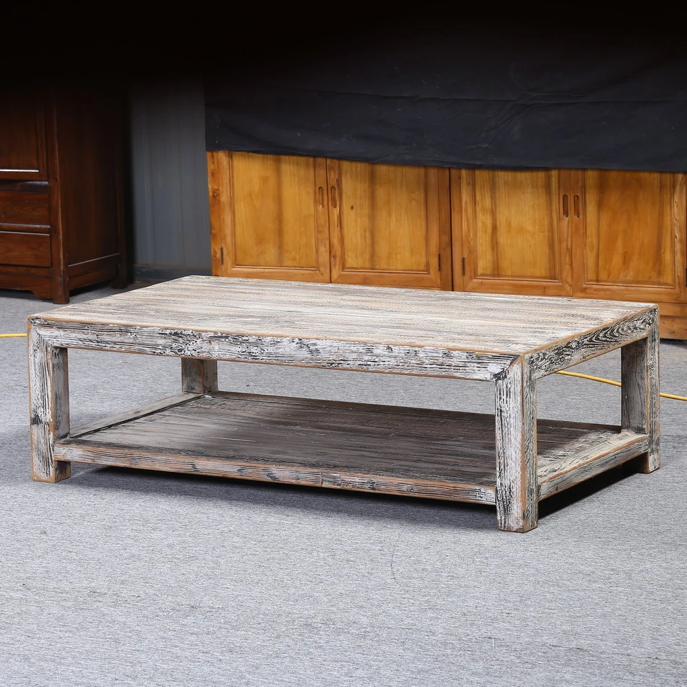 老松木民宿侘寂风工业茶几咖啡桌角几风免漆家具外贸尾货厂家直销