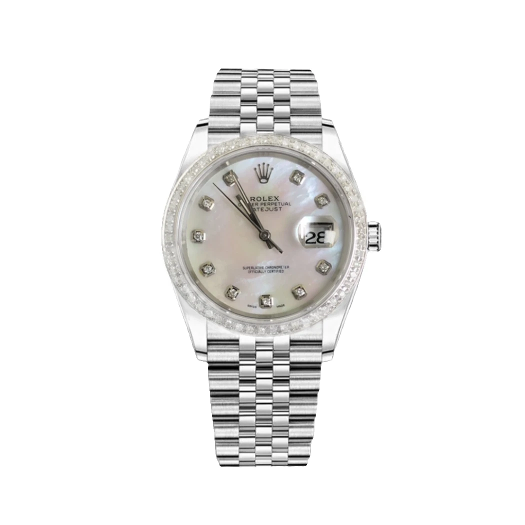 99新 Rolex/劳力士 日志系列/36mm/白贝母盘/后钻/自动机械/单表