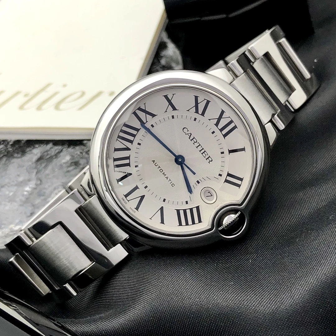 99新 Cartier/卡地亚 蓝气球W69012Z4/42mm/白盘/自动机械/单表