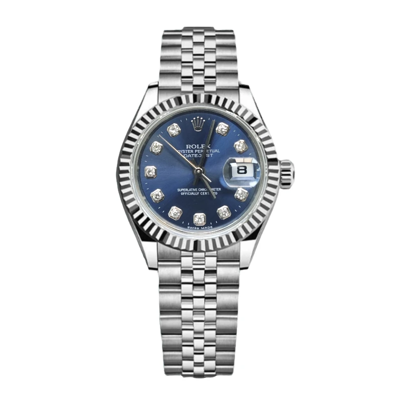 99新 Rolex/劳力士 日志69174/26mm/蓝盘狗牙/原钻/自动机械/单表