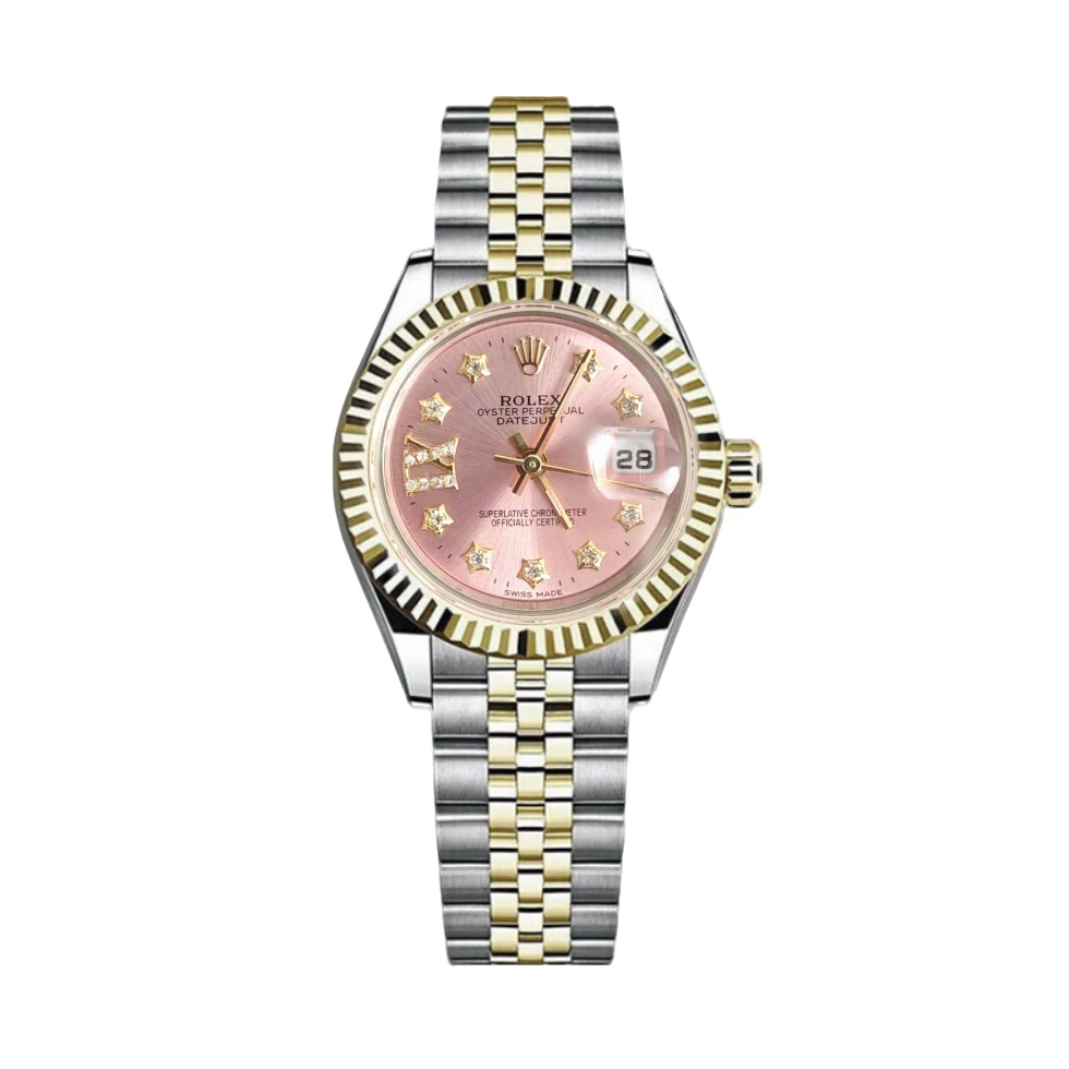 99新 Rolex/劳力士 日志79173/26mm/粉盘星星钻/自动机械/单表