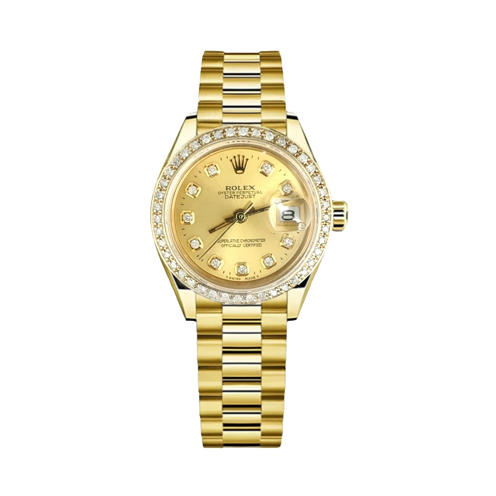 99新 Rolex/劳力士 日志系列69178/26mm/金盘钻圈/自动机械/单表