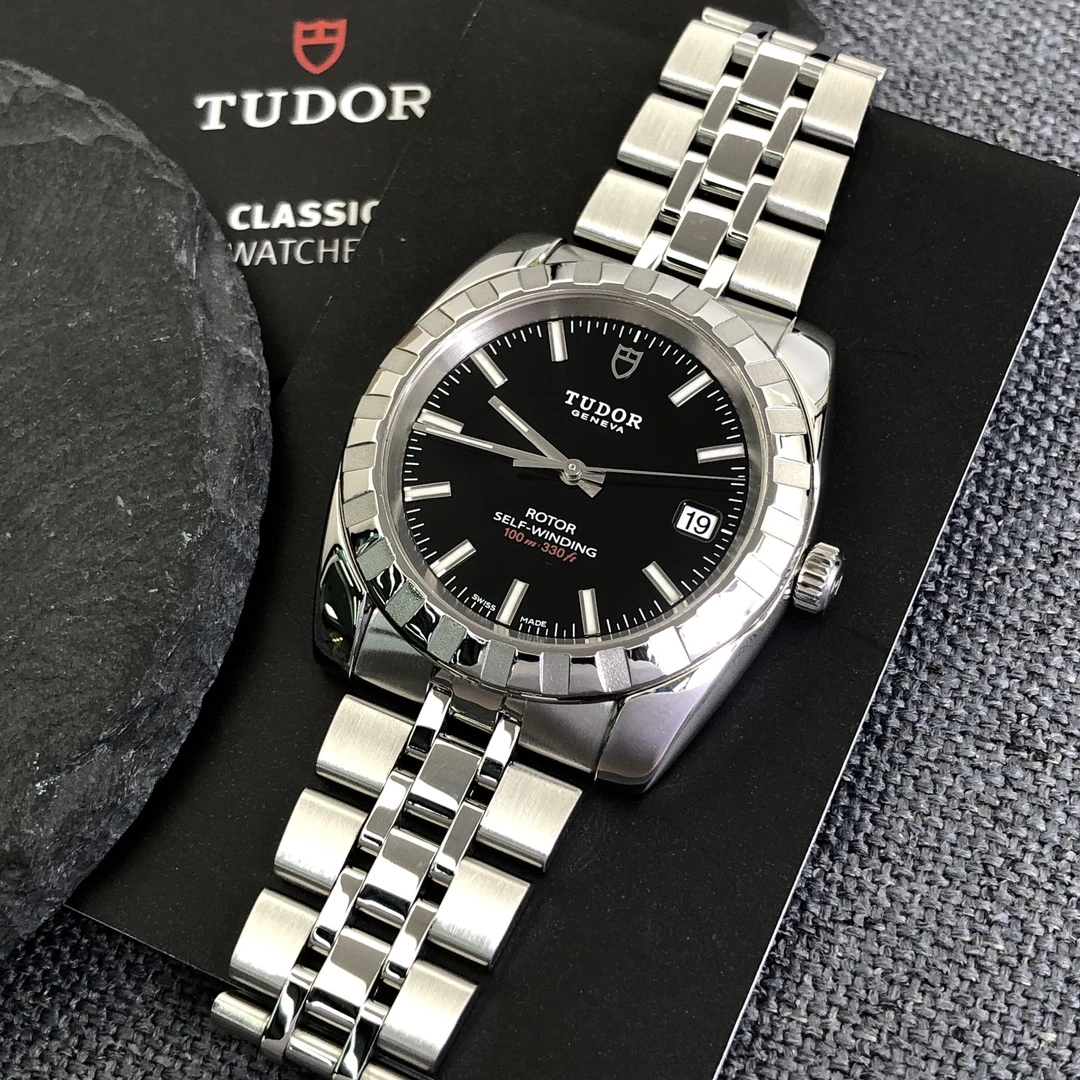 99新 TUDOR/帝舵 经典系列21010/38mm/黑盘条刻/自动机械/单表