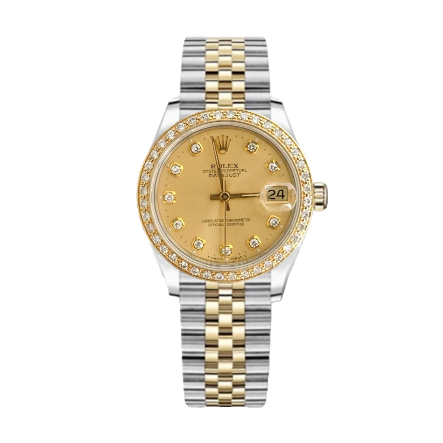 99新 Rolex/劳力士 日志68273/31mm/金盘钻圈/后钻/自动机械/单表