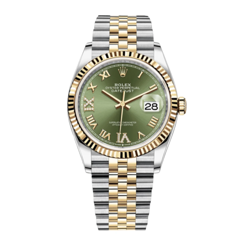 99新 Rolex/劳力士 日志126233/36mm/绿罗马/自动机械/19年全套