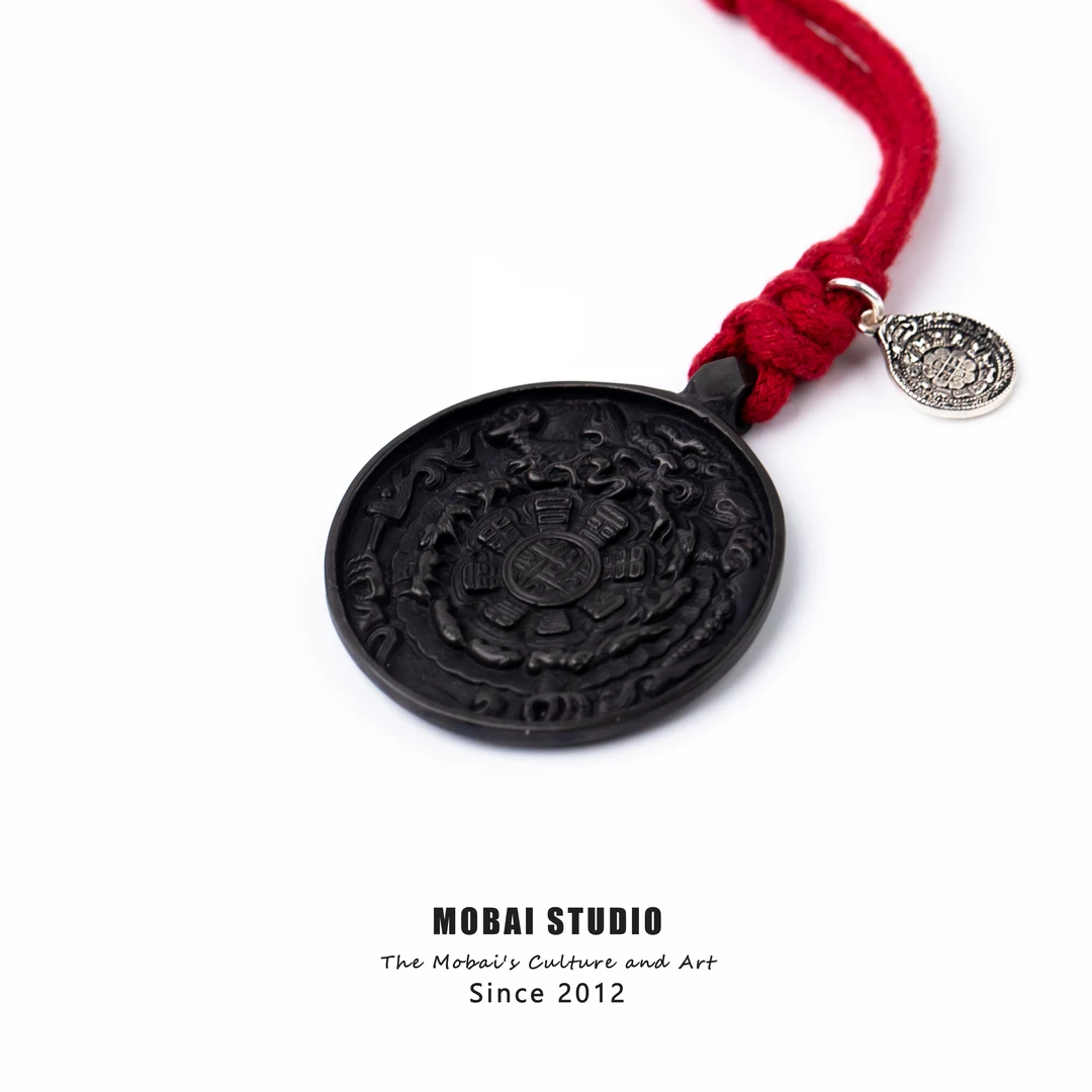 MOBAI默白出品-「不凡」鳞甲熊/豪熊九宫牌仿古铁质配饰挂坠