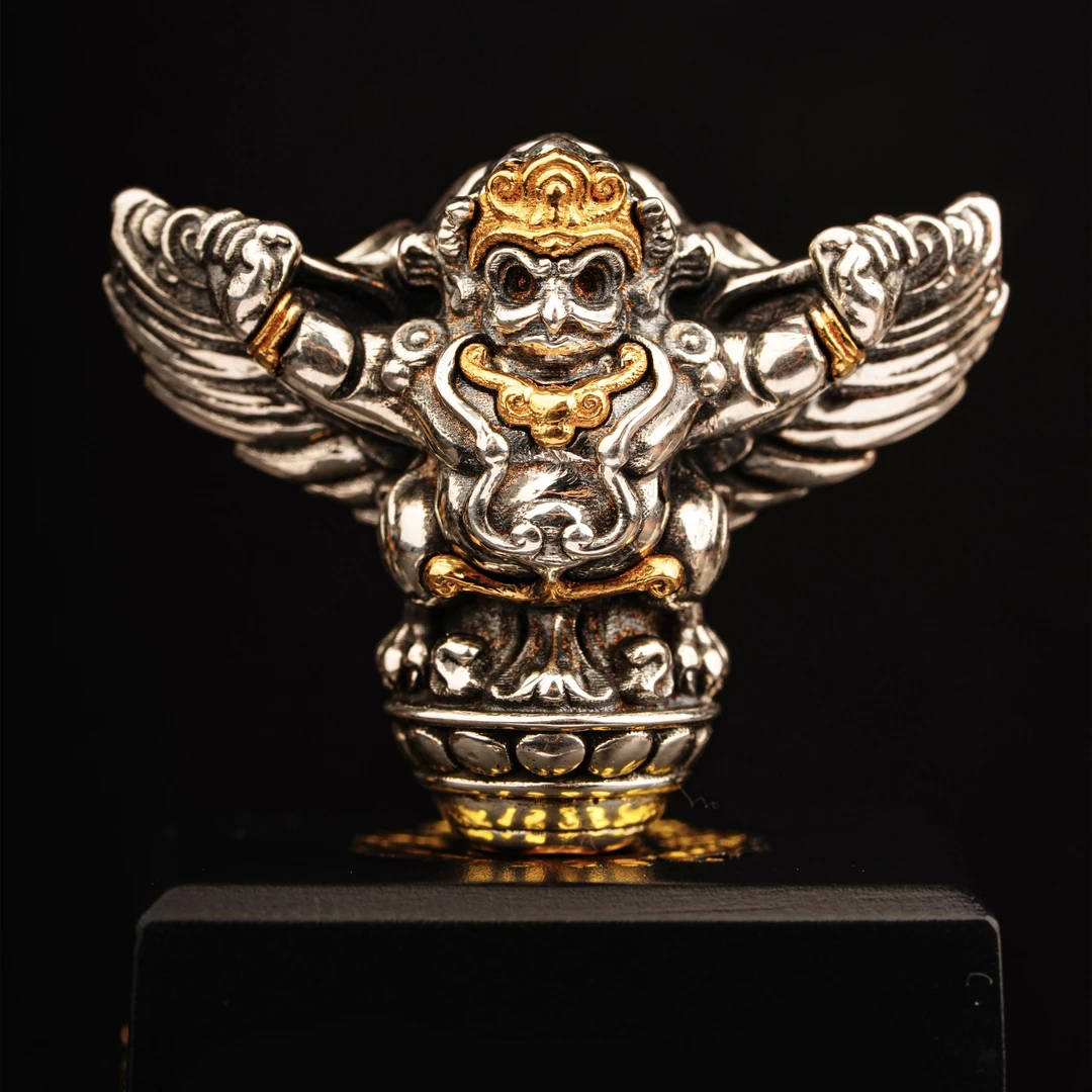 925银银制品 MOBAI发售欢喜造物出品银版大鹏鸟整身造像三通吊坠