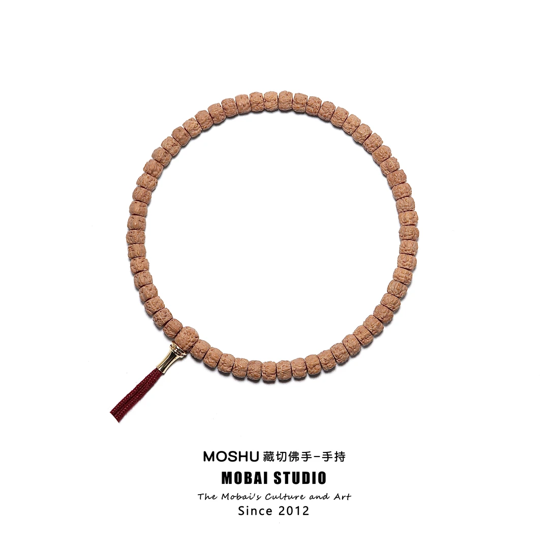 MOBAI默白发售「墨树」合作款佛手金刚菩提「藏切手持」单圈手串