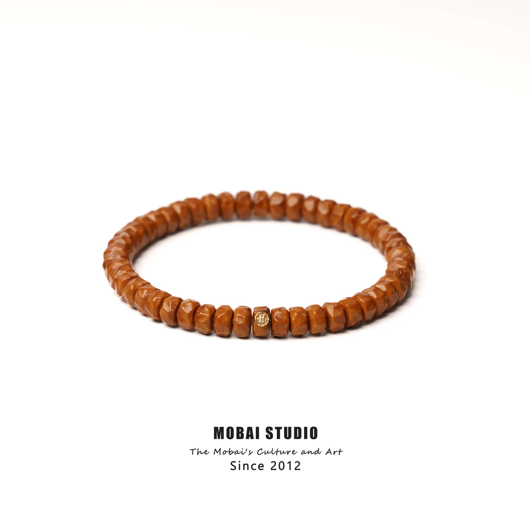 MOBAI默白出品-「M5/M6级别·薄切无相」紫金鼠单圈手串