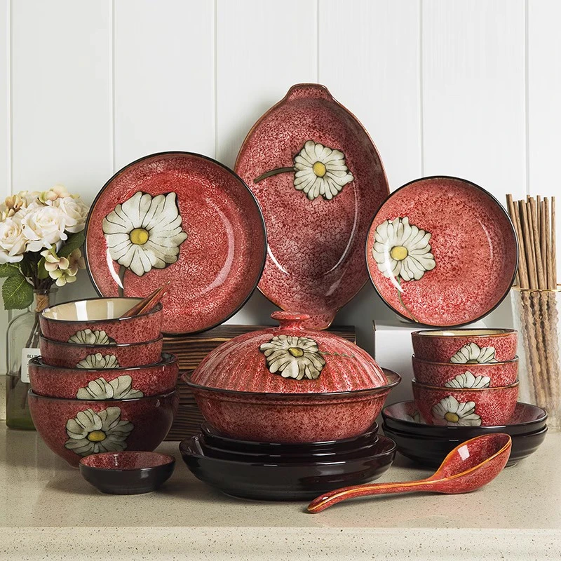 碗碟套装家用个性米饭碗面碗汤碗大碗微波炉专用陶瓷碗筷组合餐具