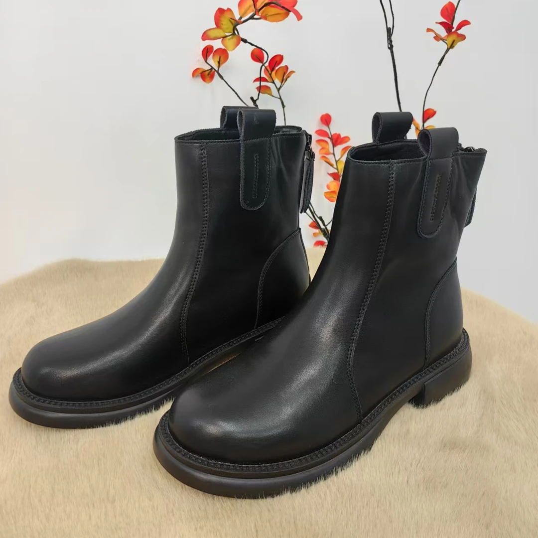 真皮时尚休闲百搭潮流马丁靴6308黑色