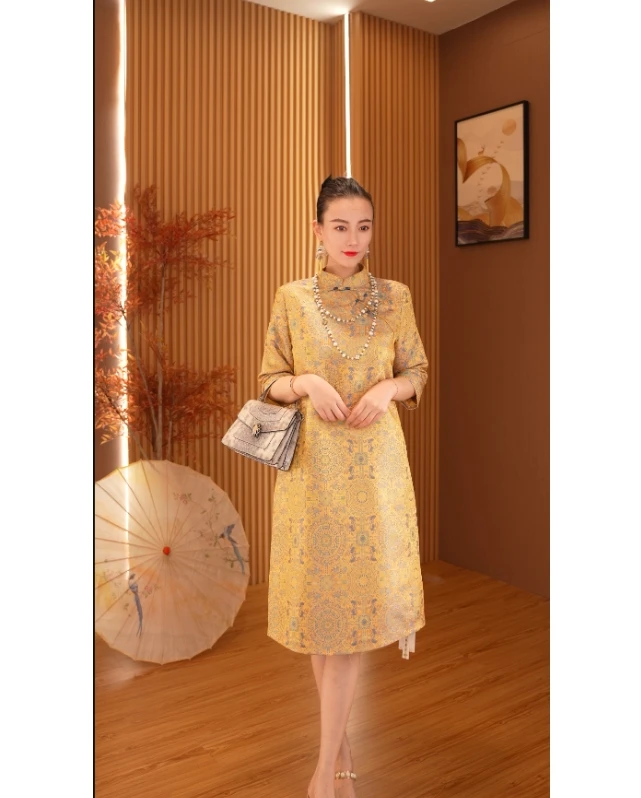 八达晕｜秋冬新中式国风古韵提花女装裙子2024C501-夏秋