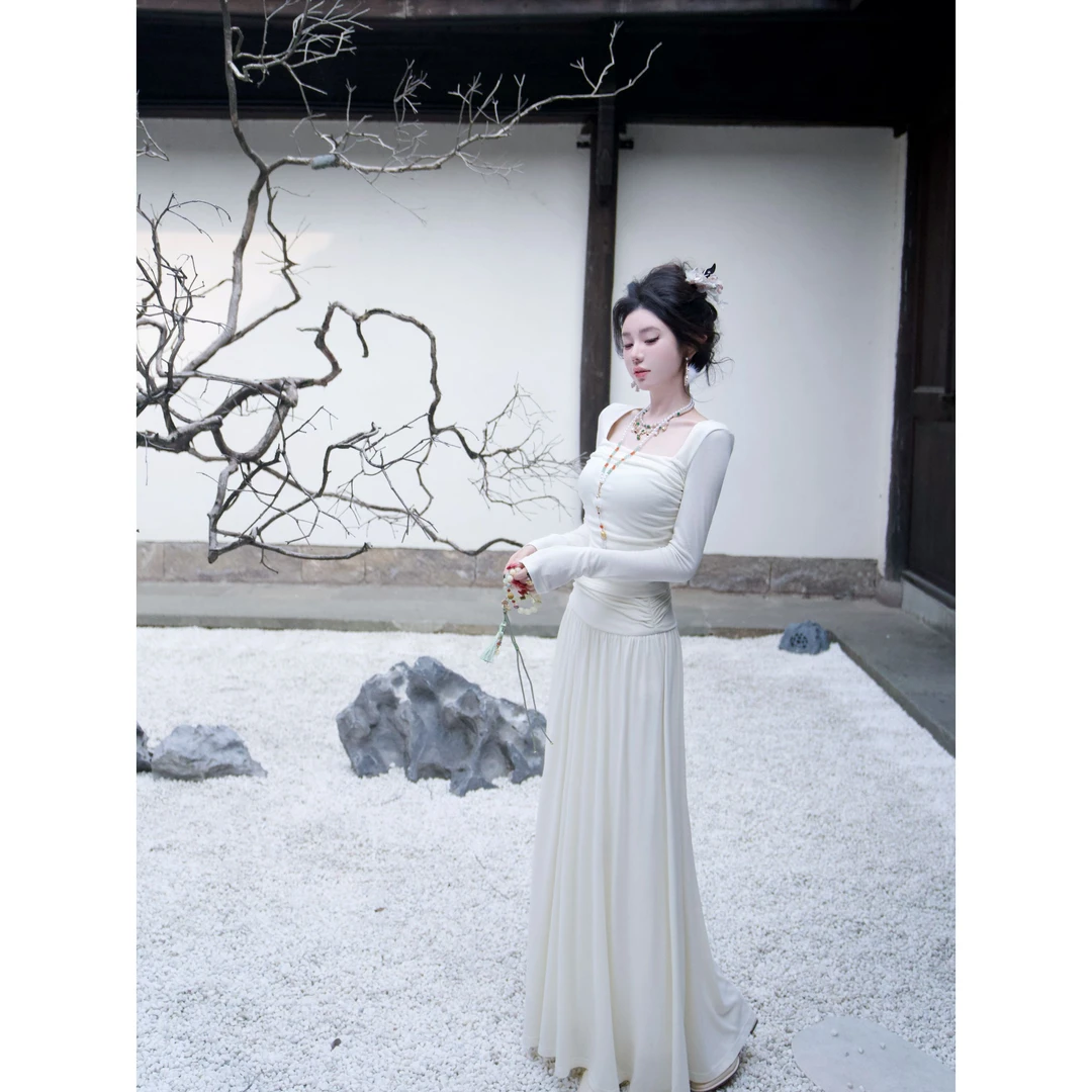 【雅乔定制】巴赫晚报 针织抽褶套装上衣半身裙两件套DYYY-24095543